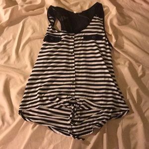 Black and white striped tank